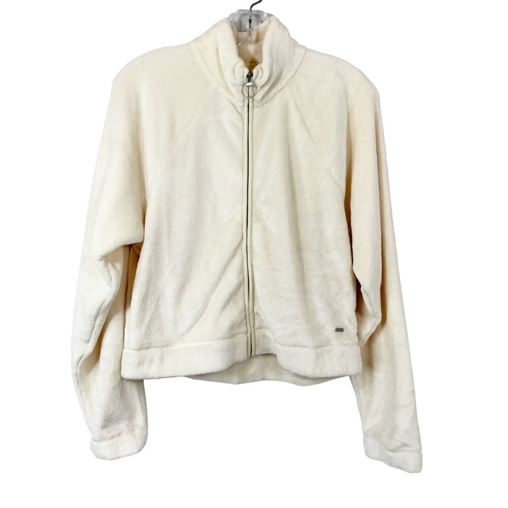 NEW Hollister Ivory Plush Full Zip Jackets‎ Pockets - Size XS
